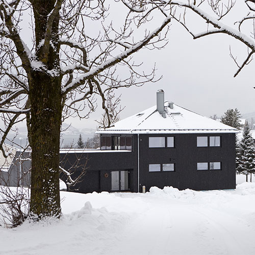 Active House Norway covered in snow